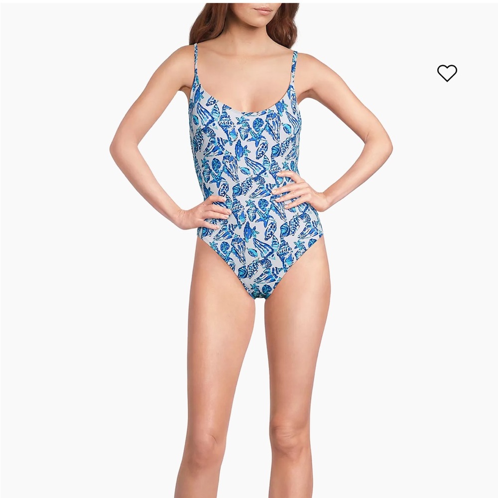 Lilly Pulitzer Blue and White One Piece Swimsuit